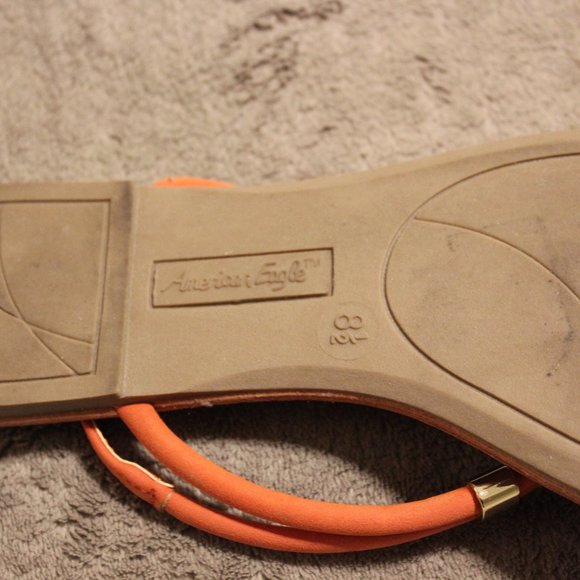 American Eagle Orange & Tan Strappy Sandals 8.5 - Picture 2 of 3